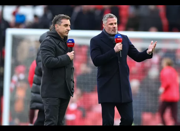 Jamie Carragher takes a jab at Gary Neville and Andre Onana after Man United's loss to Brighton.