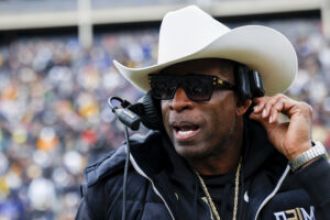 Deion Sanders uses humor to promote sunglasses, tossing 