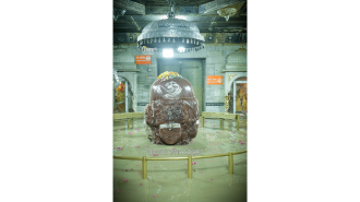 Pashupatinath Temple in Madhya Pradesh has been submerged due to heavy flooding.