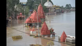 KR still submerged, but temples on banks remain above water.