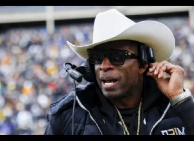 Deion Sanders uses humor to promote sunglasses, tossing 