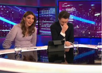 Presenter accidentally curses in front of PM in live TV mistake.
