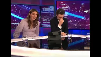 Presenter accidentally curses in front of PM in live TV mistake.