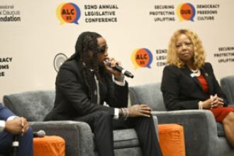 Quavo speaks out against gun violence in DC following Takeoff's death.