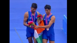 Arjun Lal Jat and Arvind Singh win silver medal in rowing at the 2023 Asian Games.