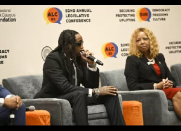 Quavo speaks out against gun violence in DC following Takeoff's death.