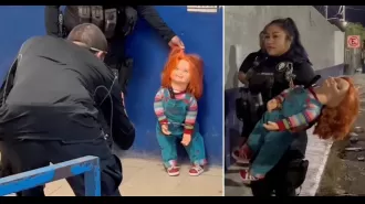 Chucky arrested for frightening people and asking for money.