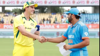 India restricts Australia to 352/7, with Mitch Marsh (96) and Steve Smith (74) leading the way in Rajkot, 3rd ODI.