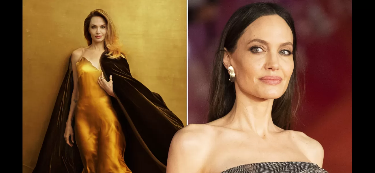 Angelina Jolie shines in a gold dress for Vogue, though she hasn't felt like herself in 10 years.