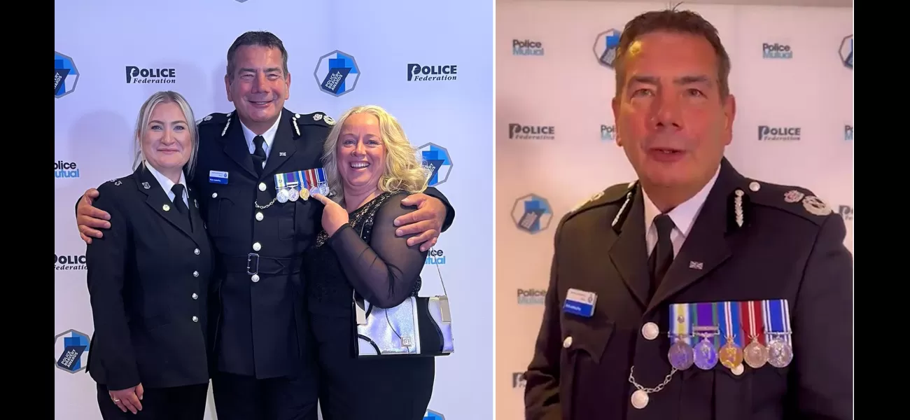 Cop wore war medal despite being too young to serve in Falklands War.