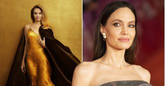 Angelina Jolie shines in a gold dress for Vogue, though she hasn't felt like herself in 10 years.