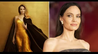 Angelina Jolie shines in a gold dress for Vogue, though she hasn't felt like herself in 10 years.