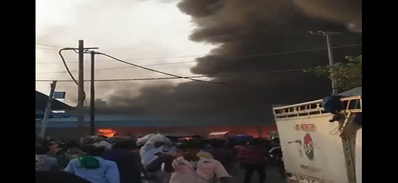 Fire engulfs Delhi's Azadpur Market, no casualties reported.