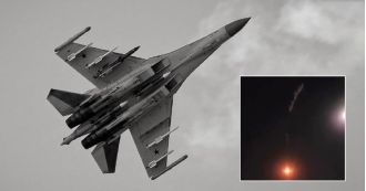 Russia's £82M supersonic fighter jet shot down by its own air defense system.