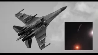 Russia's £82M supersonic fighter jet shot down by its own air defense system.