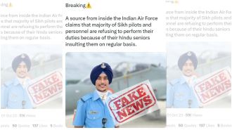 Indian Air Force denies false reports that Sikh personnel refused to work due to Hindu superiors insulting them.