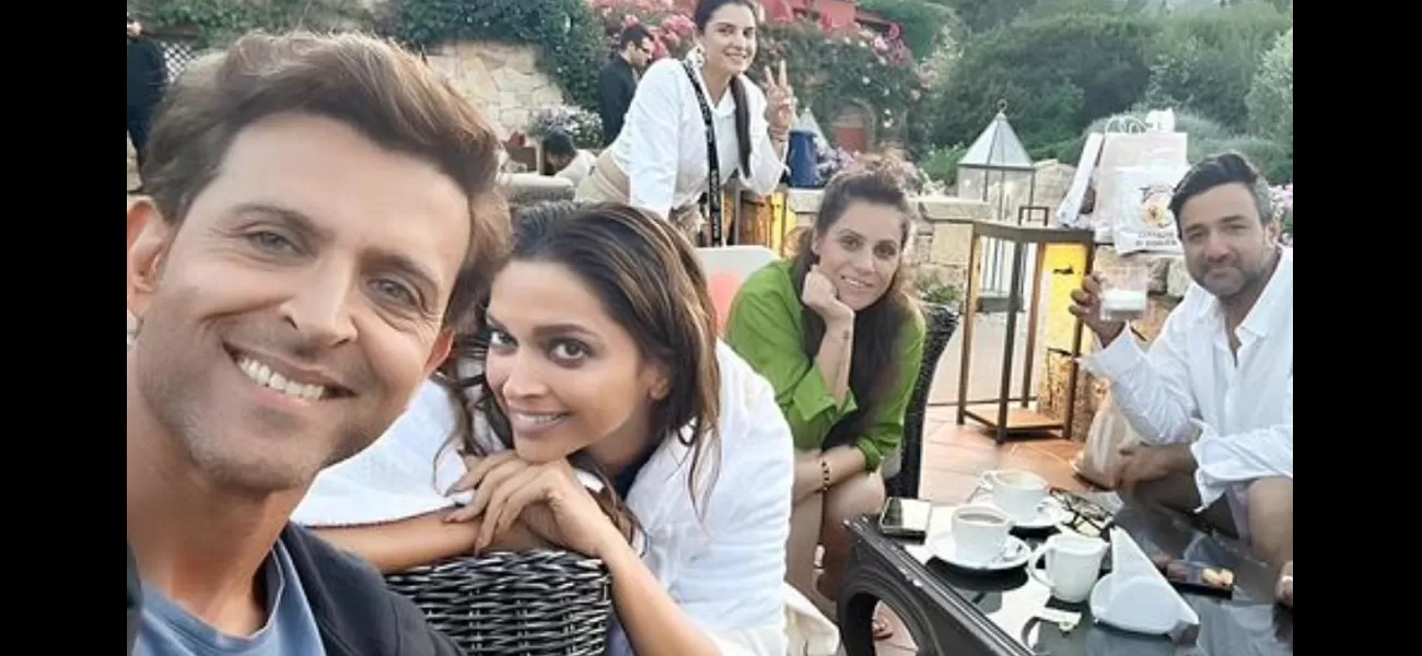 Hrithik and Deepika take a selfie on the set of their upcoming movie, Fighter.