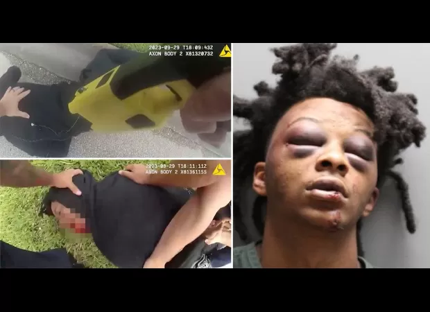Black man violently thrown, causing injuries, during police traffic stop.