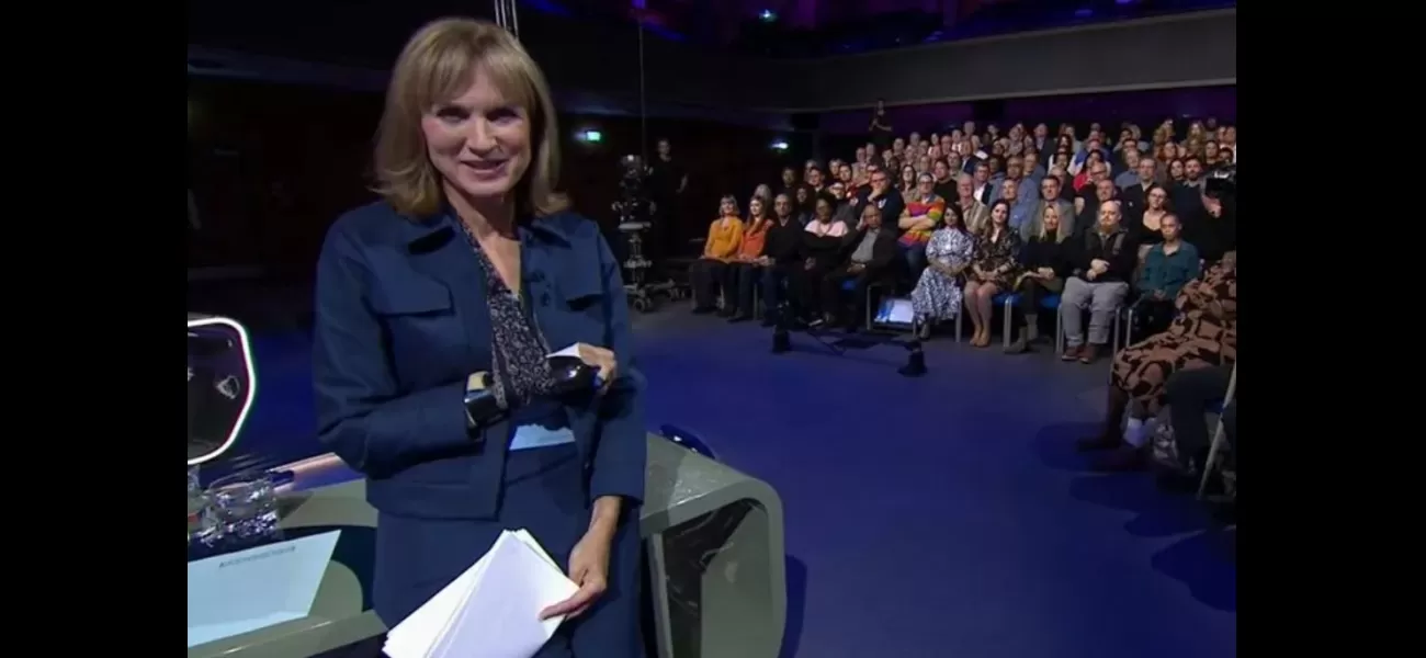Fiona Bruce causes worry with a black eye and arm in a sling while appearing on Question Time.