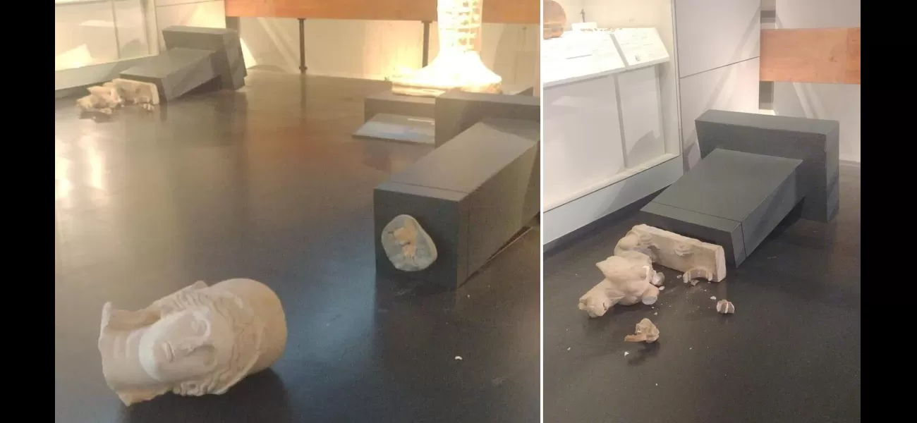 Tourist destroyed statues in Rome due to religious beliefs.