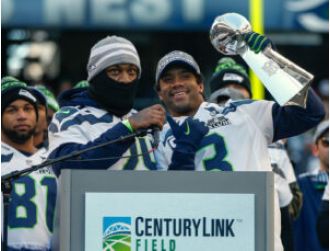 Marshawn Lynch's facial expression said it all when asked about his relationship with Russell Wilson.