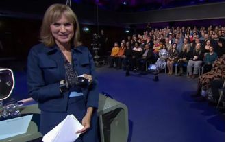 Fiona Bruce causes worry with a black eye and arm in a sling while appearing on Question Time.