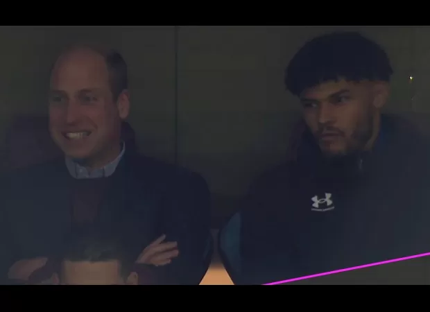 Prince William visited Aston Villa's dressing room to celebrate their Europa Conference League win.