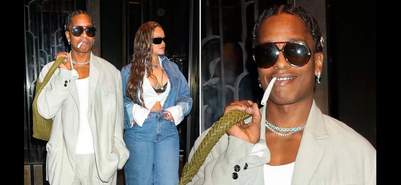 Rihanna and A$AP Rocky look great on date night, with Rihanna in double denim and A$AP with a big smile and a giant roll-up.