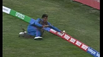 Afghan coach furious over Dharamsala outfield, lucky Mujeeb Ur Rahman wasn't seriously injured.
