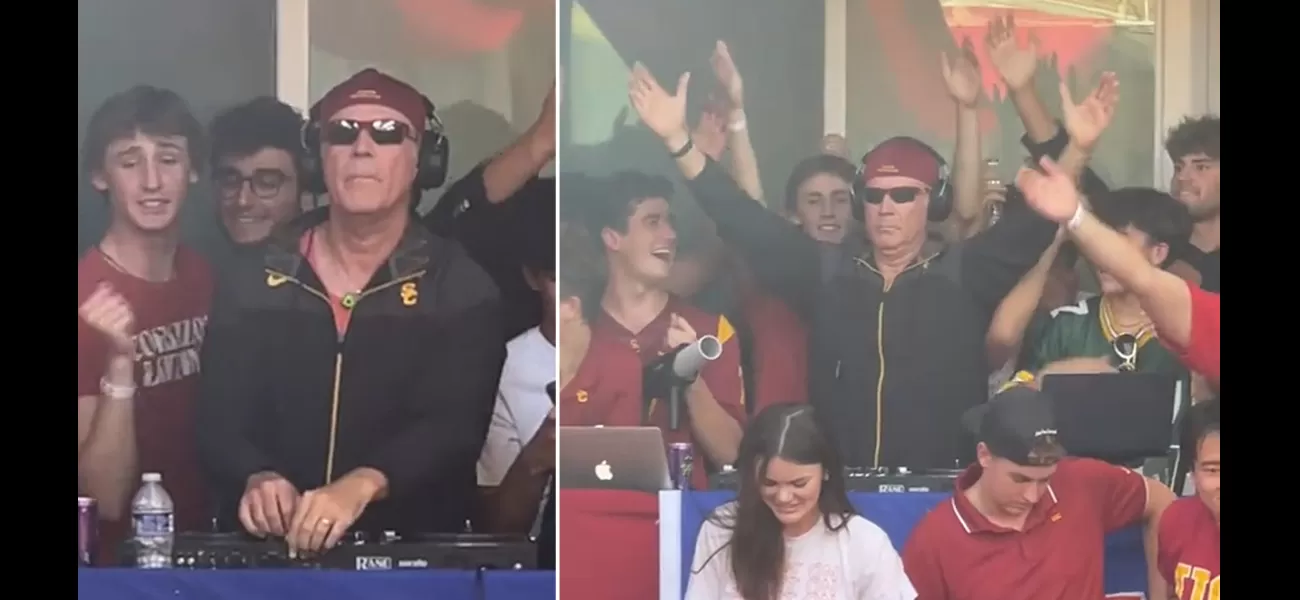 Will Ferrell crashes frat party at son's university, showing he's a cool dad.