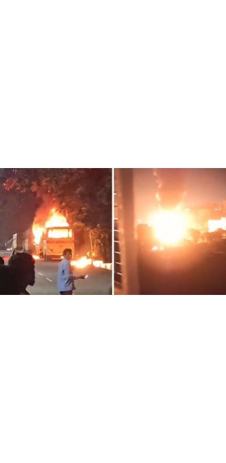 Fire caused by an LPG cylinder explosion breaks out in Pimpri Chinchwad, no injuries reported.