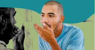 Breath is bad in the morning due to dry mouth; use a mouthwash to help.