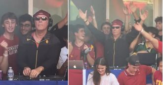Will Ferrell crashes frat party at son's university, showing he's a cool dad.