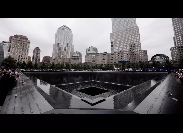Man dives 45 feet into 9/11 Memorial Pool.