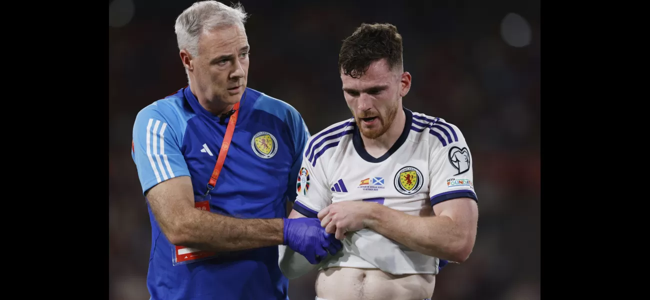 Robertson injured during Scotland game, causing worry for Liverpool as he is forced off.