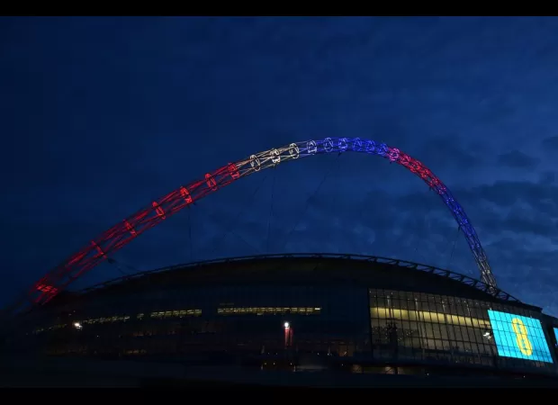 FA criticized for not illuminating Wembley arch in Israel's colours.
