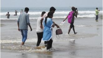 Concerns raised as water from Goa's creek turns brown, flowing into the sea.