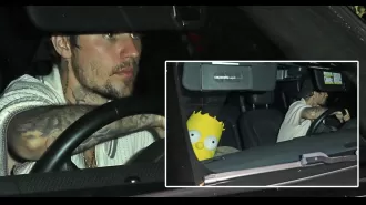 Justin Bieber returns home with a Bart Simpson toy instead of his wife Hailey.