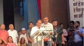 Kamal Nath and Digvijaya Singh exchange humorous banter at the release of Congress manifesto for MP elections 2023.