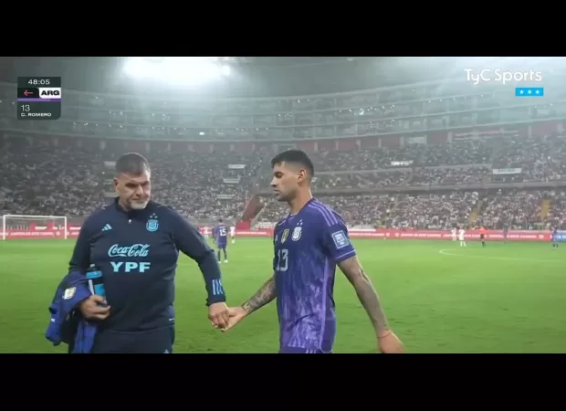 Cristian Romero injured ankle playing for Argentina, out of Tottenham's squad.