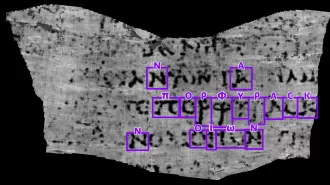 2,000 year old Vesuvius scrolls can now be read as 1st word has been deciphered.