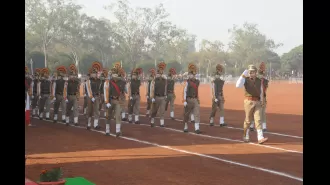 Full-dress rehearsal in Bhopal today in preparation for National Police Commemoration Day.