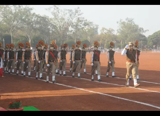 Full-dress rehearsal in Bhopal today in preparation for National Police Commemoration Day.