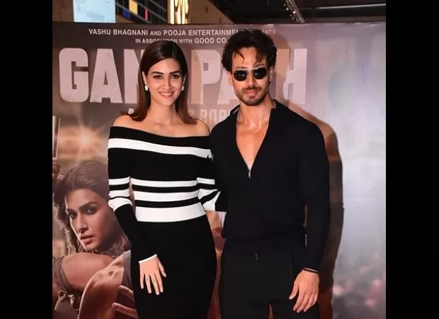 Tiger Shroff and Kriti Sanon attended a Ganapath screening in Mumbai with their families. (Photos included)