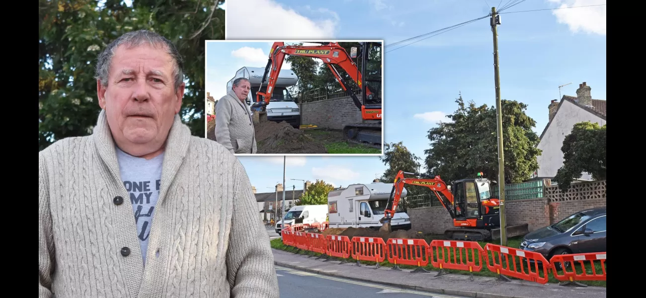 Pensioner resists workers' efforts to build a 50ft 5G tower near his house.