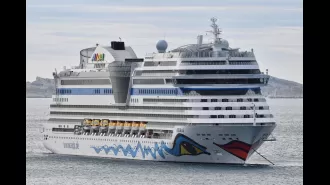 Search underway for missing man who fell from cruise ship.