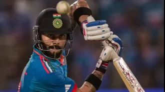 Virat Kohli becomes first batter to reach 3,000 runs in ICC white-ball tournaments (India vs. New Zealand, 2023 Cricket World Cup).