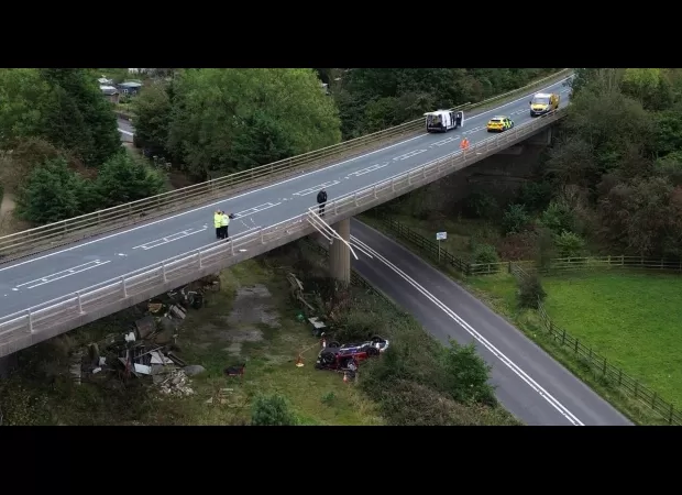 Couple killed when vehicle went off bridge during storm.