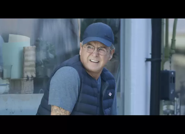 Stephen Lustig-Webb steps out on crutches for the first time since leaving Dancing On Ice.