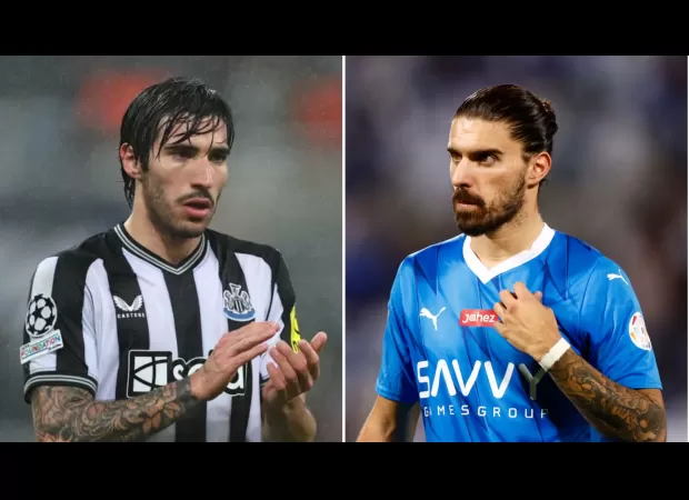 Newcastle looking at Saudi Arabia for Ruben Neves to replace banned Sandro Tonali.